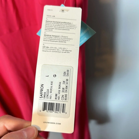 Lole Saffron Dress Tropical Pink Women’s Size Large NWT - Picture 8 of 10